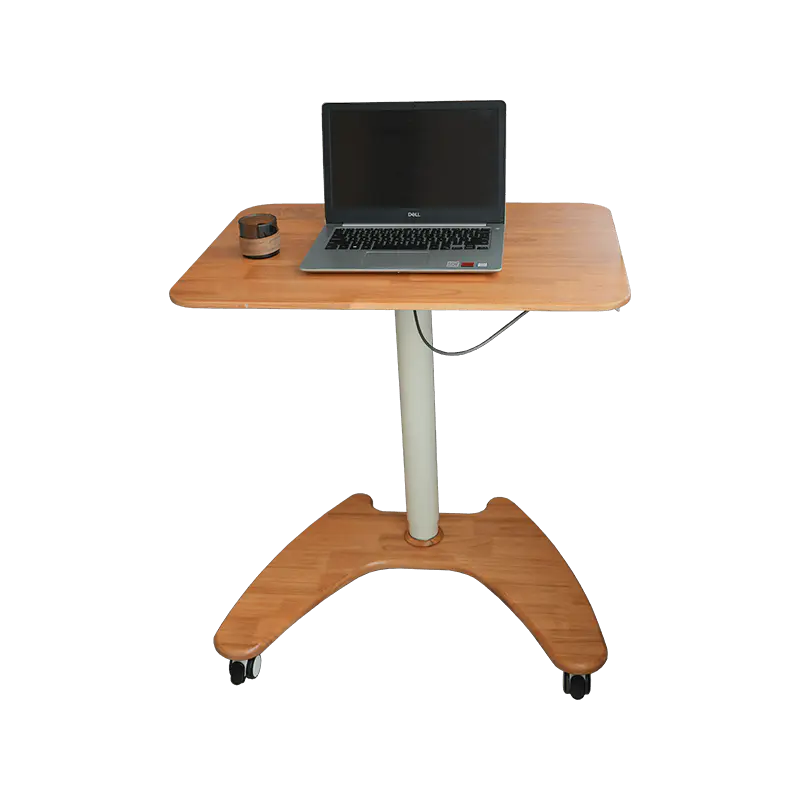 SK06-01 Pneumatisch in hoogte verstelbaar bureau in natuurlijke houtstijl
