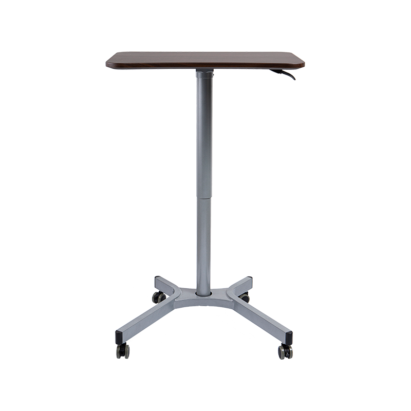 TH08 (aluminium buiskolom) Pneumatisch in hoogte verstelbaar bureau